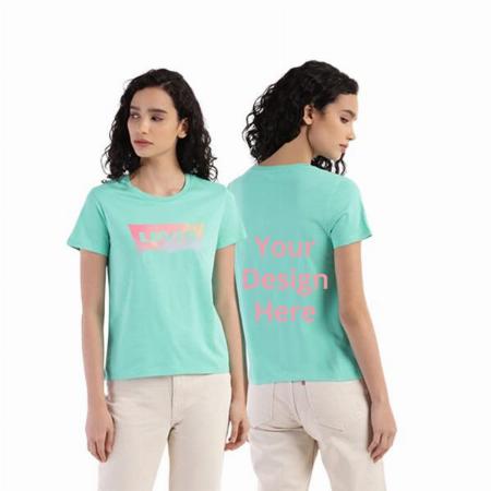 Green Customized Levi's Women's Graphic Printed Regular Fit T-Shirt