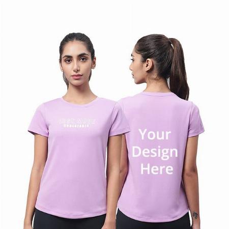 Lavender Customized Just Move Graphic Printed T-Shirt for Women
