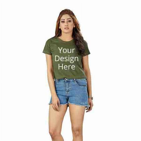 Olive Green Customized Women's Crop Top