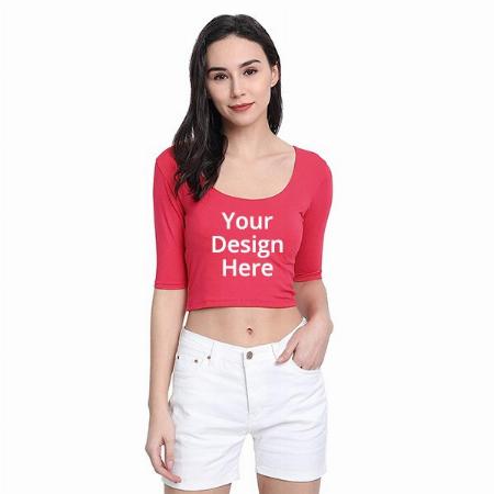 Rouge Red Customized Women Crop Top Comfy Blouse
