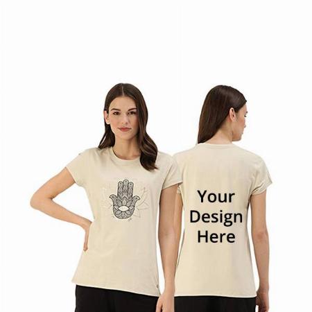 Light Beige Customized Enamor Blocks Design Graphic Printed Cotton T-Shirt