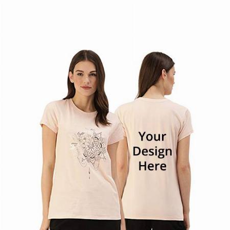 Light Pink Customized Enamor Blocks Design Graphic Printed Cotton T-Shirt