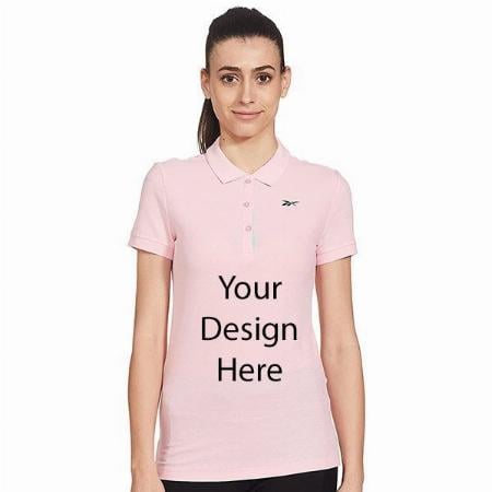 Pink Customized Reebok Women's Regular Fit Polo T-Shirt