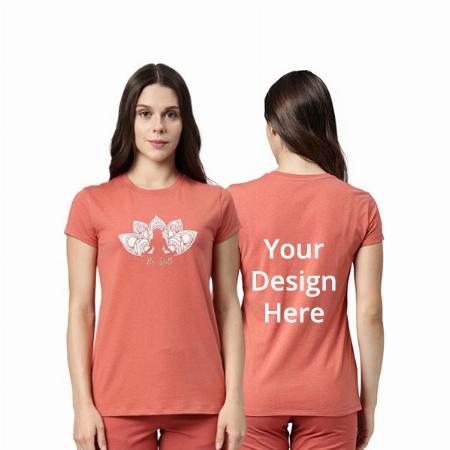 Brick Customized Enamor Women's Crew Neck Blocks Design Graphic Printed Cotton T-Shirt