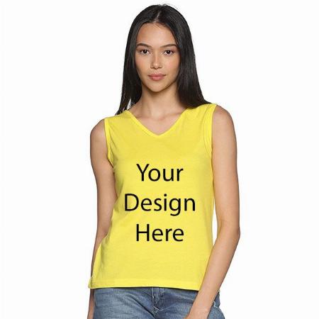 Yellow Customized Women Cotton Tank Top