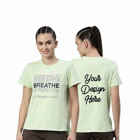 Pear Green Customized Enamor Breathe Graphic Printed Cotton T-Shirt