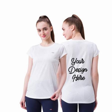 White Customized Polyester Dry Fit, Quick Drying &amp; Breathable Fabric, Gym Wear &amp; Running Graphic Printed T-Shirt