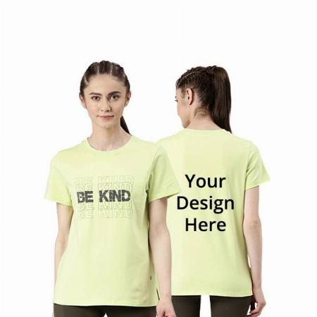 Soft Lime Green Customized Enamor Be Kind Graphic Printed T-Shirt