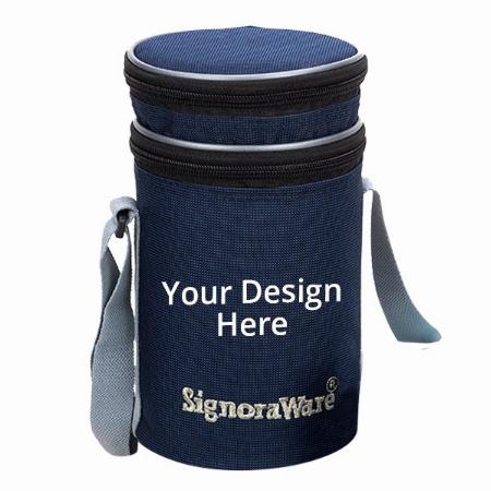 Blue Customized Signoraware Stainless Steel Lunch Box, Set of 4