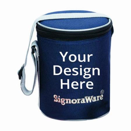 Blue Customized Signoraware Executive Stainless Steel Lunch Box, Set of 3