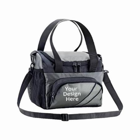 Grey Customized Polyester Lunch Bag for Office with Zip