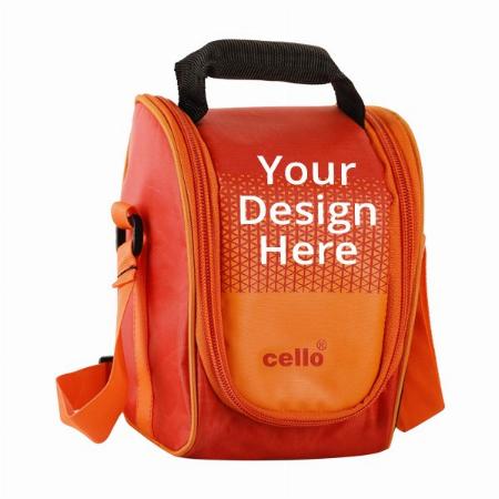 Orange Customized Cello Plastic Lunch Box (375ml) - Set of 3