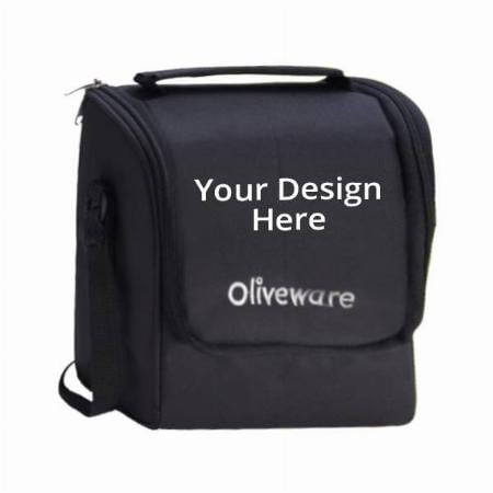Black Customized Oliveware Lunch Box with Bottle, 3 Stainless Steel Containers, Pickle Box and Assorted Steel Bottle