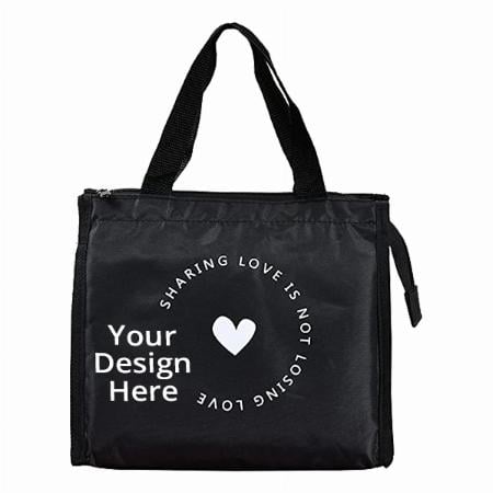 Black Customized Insulated Travel Lunch/Tiffin/Storage Bag