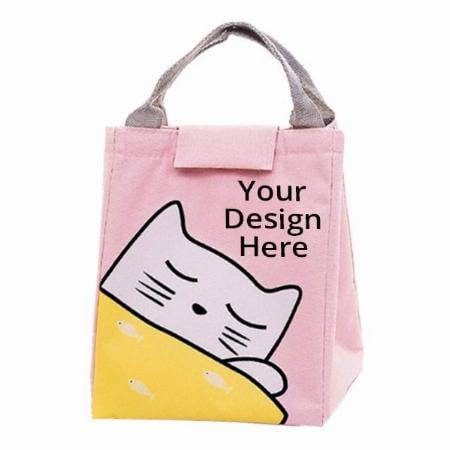 Pink Customized Insulated Lunch Bag For Kids