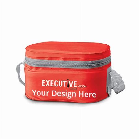 Oval Red Customized MILTON Stainless Steel Insulated Tiffin with 3 Leakproof Containers