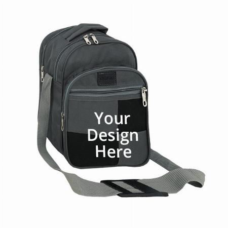 Grey Customized Messenger Sling Lunch Bag (29x19x23.5cm )