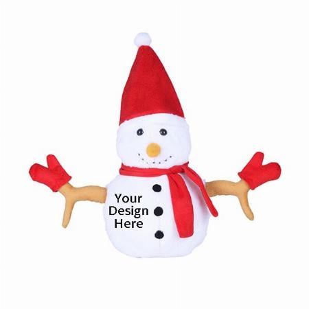 White Customized Christmas Snowman Soft Stuffed Toy