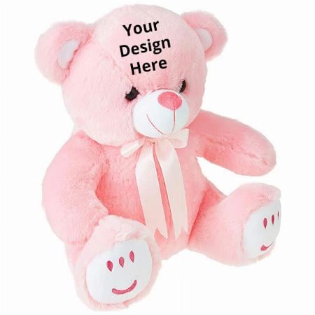 Pink Customized Soft Teddy Bear (Size - 33 cm)