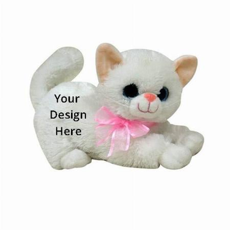 White Customized Cute Soft Toy Cat