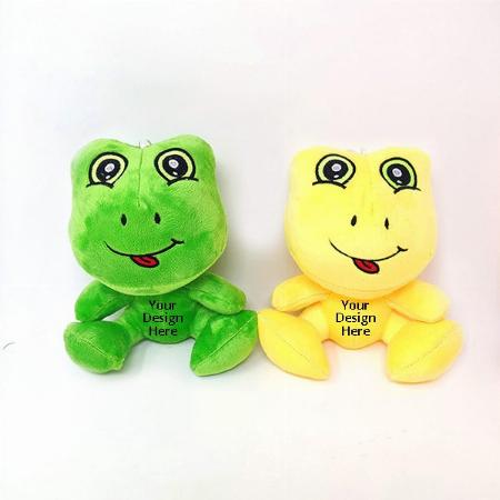 Green Yellow Customized Cute Frog Combo Stuffed Soft Toy Birthday Gift For The Baby, Pack of 2