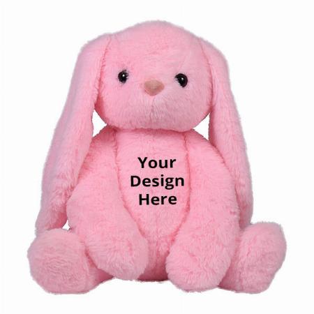 Pink Customized 35 cm Cute Stuffed Bunny Soft Toy