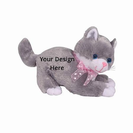 Grey Customized Cute Soft Toy Cat