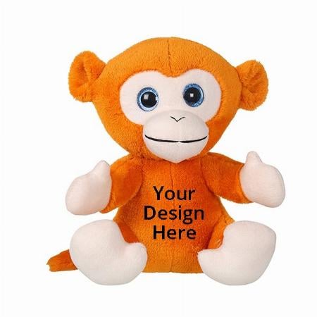 Light Brown Customized 25cm Monkey With Glitter Eye Soft Toy