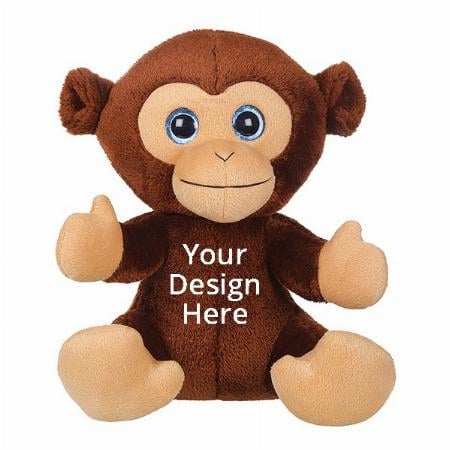 Dark Brown Customized 25cm Monkey With Glitter Eye Soft Toy