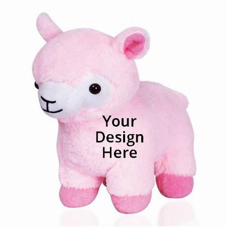 Pink Customized Ultra Baby Llama Sheep Lamb Stuffed Soft Kids Animal Toy - 10 Inch