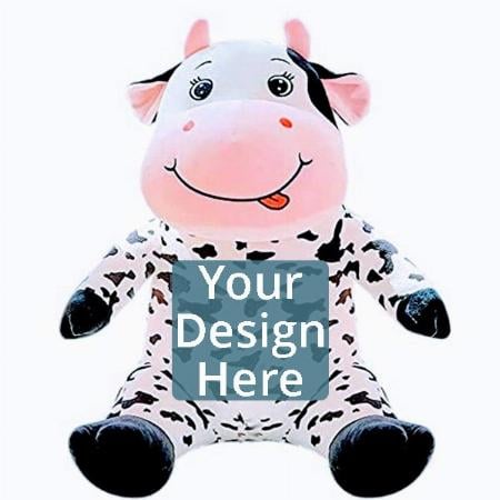 Multicolour Customized Cow Soft Toy (25 cm)