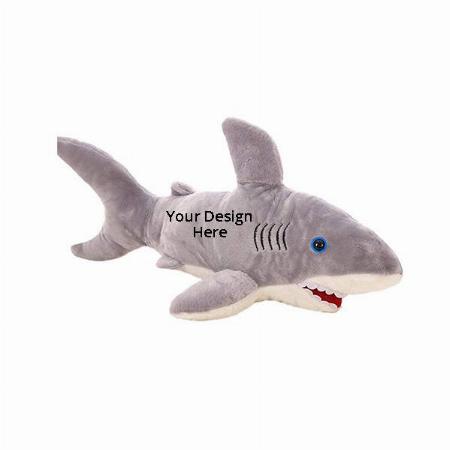 Grey Customized Soft Stuffed Animals Soft Toy Shark For Kids (40 cm)