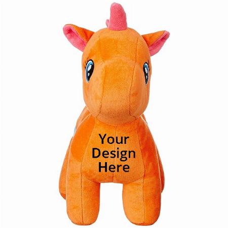 Orange Customized Unicorn Soft Toy, 35 cm