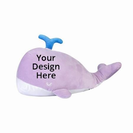 Purple Customized Whale Stuffed Animal Cute Large Toy Sea Ocean Gifts For Kids,42 cm