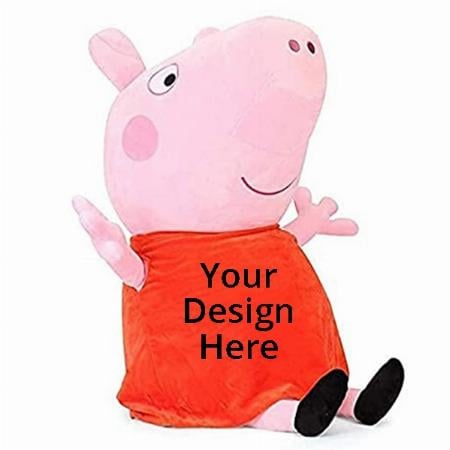 Red Customised Cute Stuffed Soft Toy For Kids (Pig ,30 cm) Lovely Toy