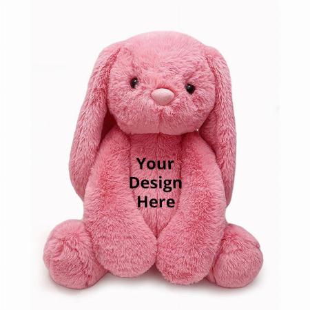 Pink Customized 35 cm Cute Stuffed Huggable Bunny Soft Toy