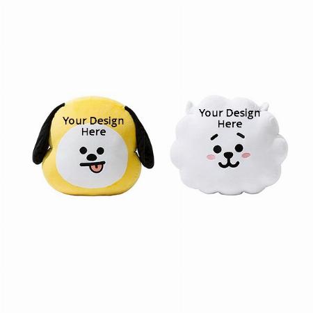 Yellow White Customized Animal Stuffed Toys Throw Pillow, Character Chimmy &amp; RJ, Pack Of 2