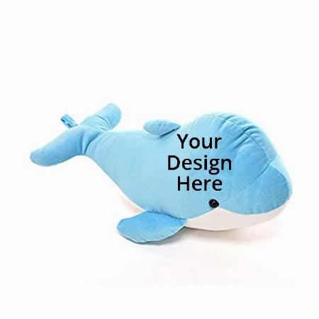 White Blue Customized Whale Stuffed Dolphin Fish Doll Soft Toy For Kids, (32 cm)