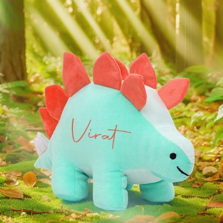 Green Customized Soft Toy Dinosaur for Baby Girl and Boy (Size - 33x40 cm)