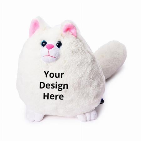 White Customized Cute and Adorable Fat Fluffy Cat Soft Toys for Kids