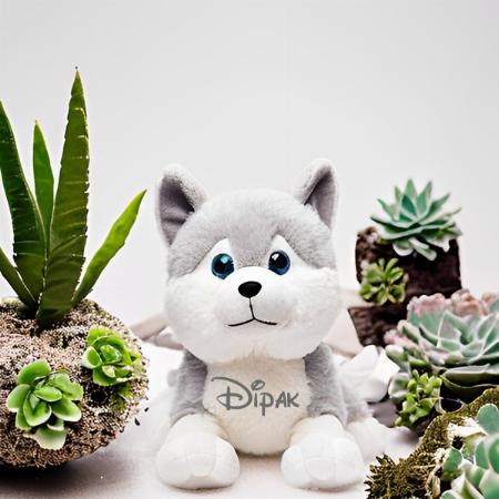 Grey Husky Customized Dog Stuffed Animal Puppy Soft Toy, Adorable Gifts for Kids and Adult