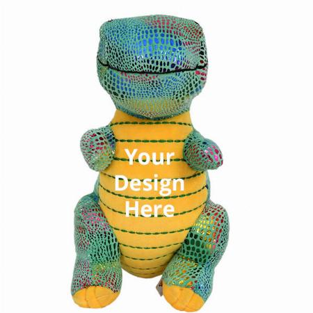 Green Customized Standing Stuffed Foiled Dinosaur Soft Toy - 25cm