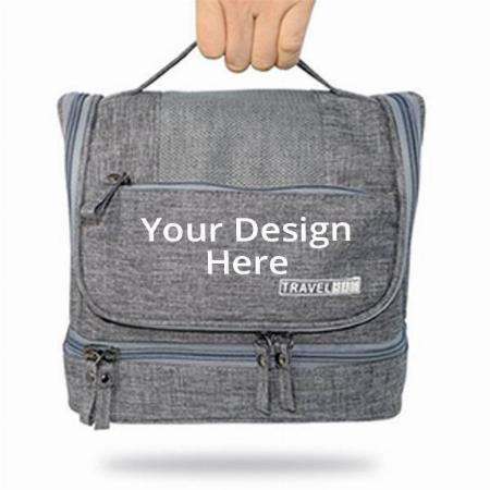 Grey Customized Toiletry Bag