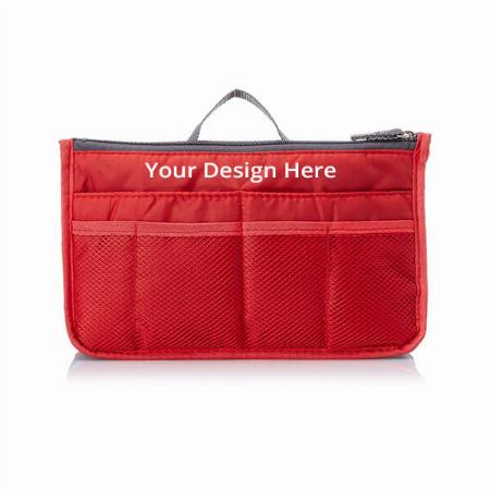Red Customized Toiletry Bag for Men & Women, Travel Accessories Organizer