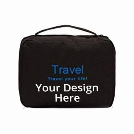 Black Customized Travel Toiletry Bag Organizer