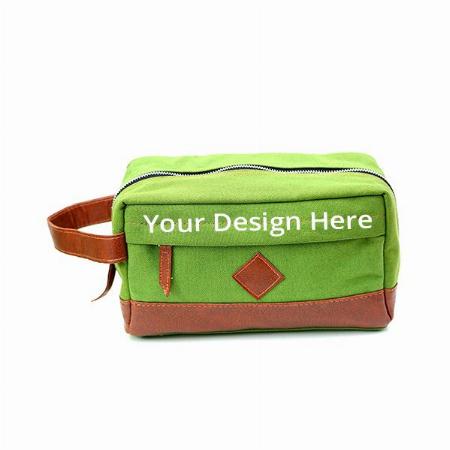 Olive Green Customized Waterproof, Double Compartment, Spacious Toiletry Bag Vanity Shaving Kit