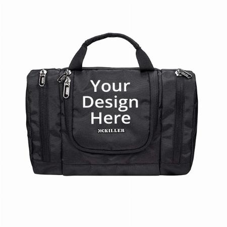 Black Customized Toiletry Pouch Travel Organiser