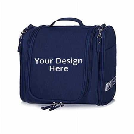 Navy Blue Customized Fabric Toiletry Bag