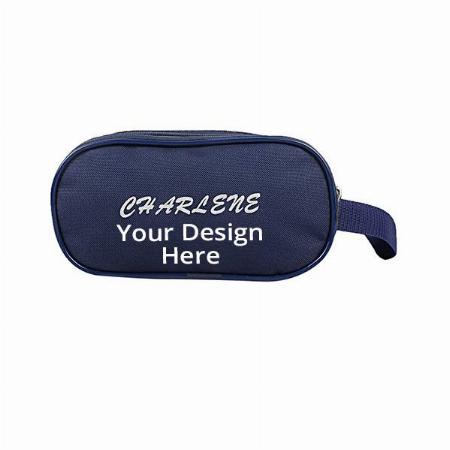Blue Customized Toiletry Travel Shaving Kit/Pouch/Bag, 3 Main Compartments (21 X 5 X 8 cm)