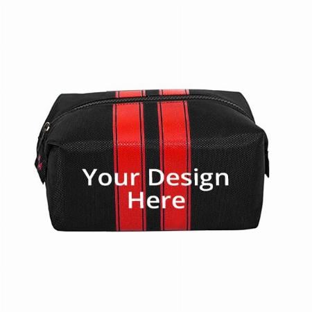 Black Red Customized Travel Shaving Pouch